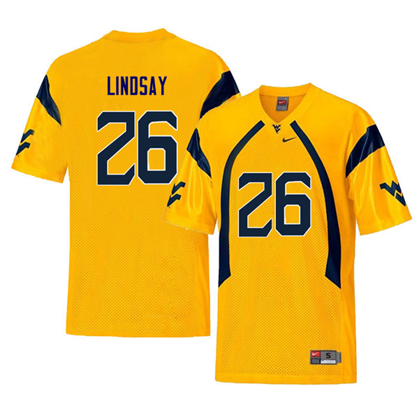 Men #26 Deamonte Lindsay West Virginia Mountaineers Retro College Football Jerseys Sale-Yellow